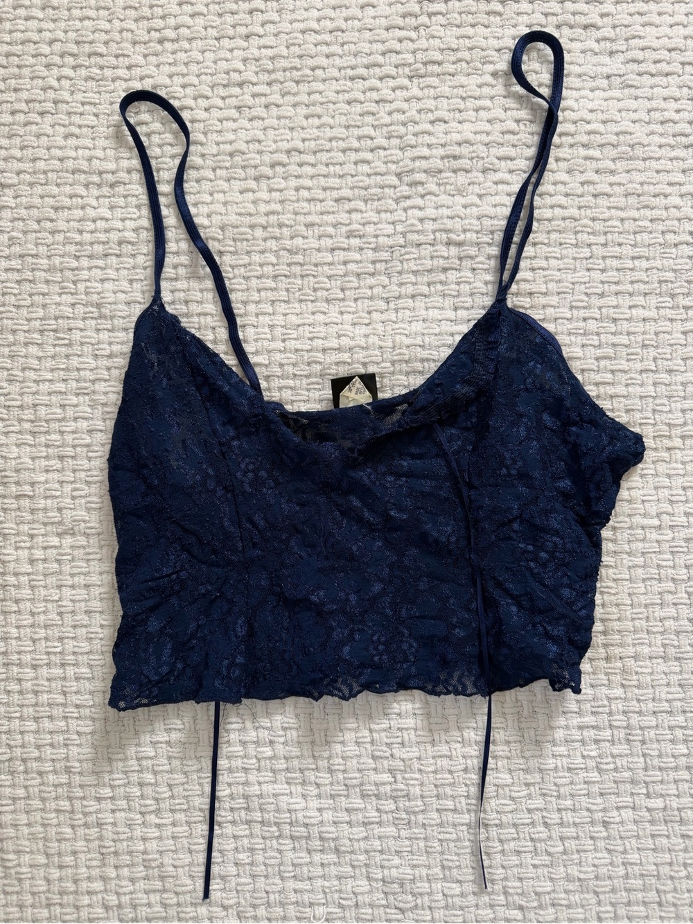 Frederick's of Hollywood Navy Lace Cropped Cami